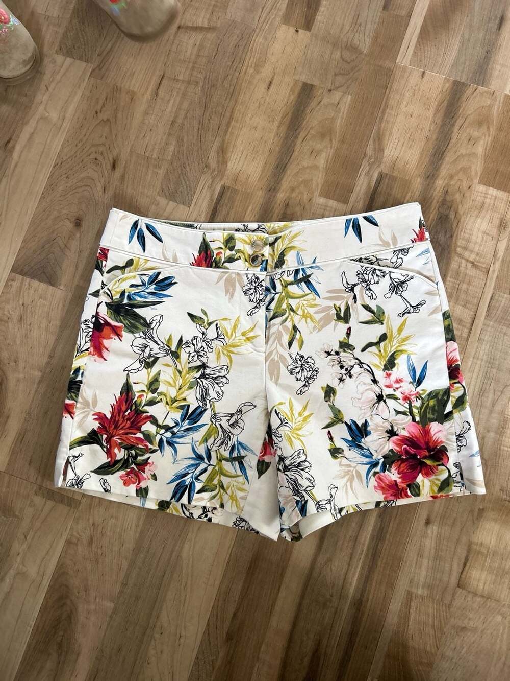 White House Black Market Floral Print Shorts Size 0